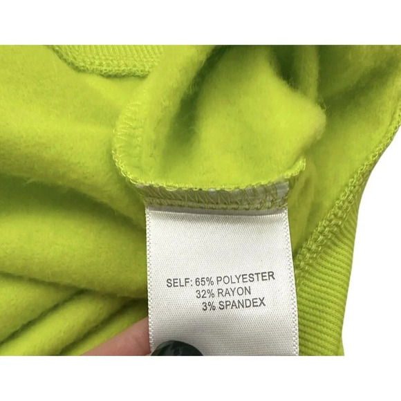 Christmas Flamingo Crew Neck Sweatshirt Women’s Size Small Lime Green Santa Hat - Picture 4 of 6